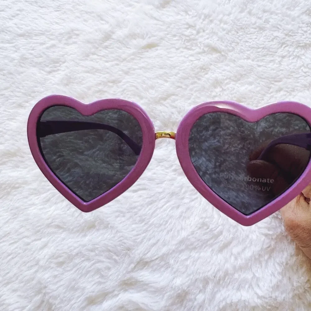 Pixie Purple Girl Heart-shape Sunglasses